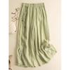 Leak-Picking ~ Counter Tail Linen Cropped Casual Pants Women's Artistic Embroidered High Waist Lightweight Summer Cotton and Linen Wide-Leg Pants