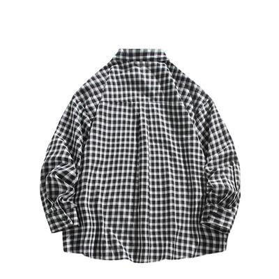Men's Plaid Long-sleeved Casual Shirt Autumn and Winter Fashion Loose Cardigan Shirt