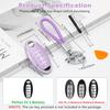 PIFOOG Key Fob Cover For Nissan 5 Button Purple With Bling Keychain Girly Car Keys Case Shell Full Covers Protector Accessories For Altima Sentra
