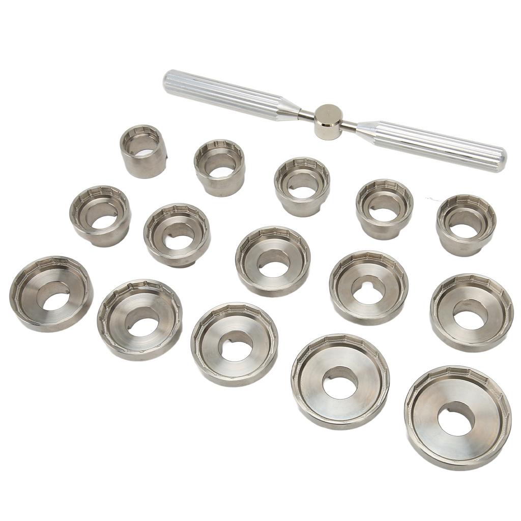 15 Dies Watch Back Cover Opener Kit Different Sizes Stainless Steel Watch Back Cover Removal Repair