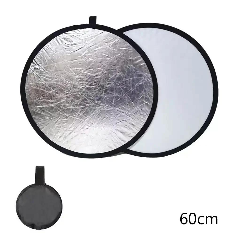 24" Reflector 5 in 1 30CM 60CM 80CM 110CM Silver White Gold Portable Collapsible Soft Light Round Photography for Studio 2 in 1