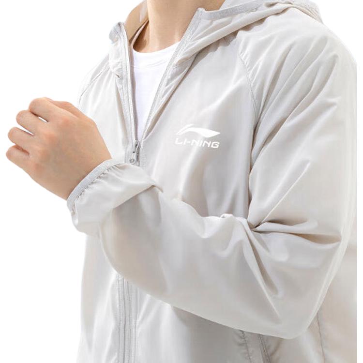 Li Ning Logo Printed Hooded Jacket Unisex Jackets Gray YFDT135-2