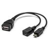 20cm OTG Cable Portable OTG USB Female Splitter Adapter for Phone Tablet 480Mbps Fast Transmission