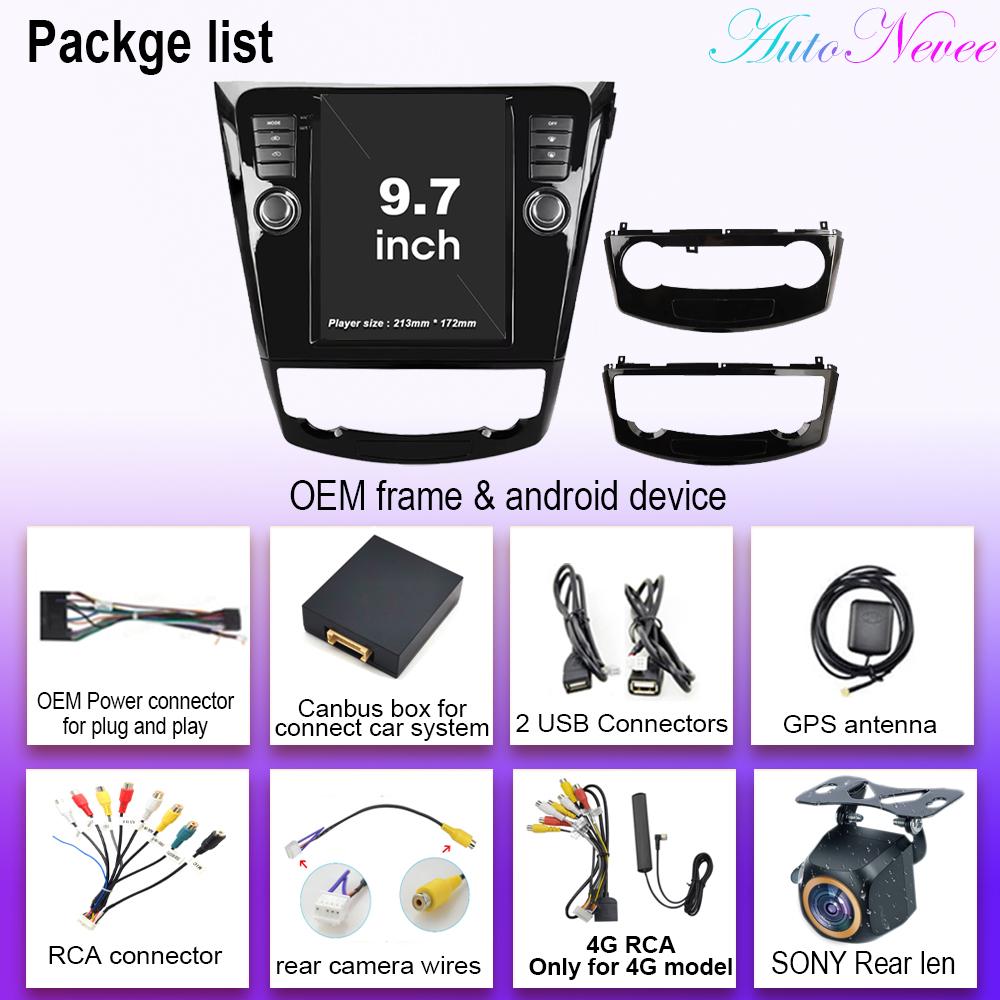 For Nissan X-Trail Xtrail-Trail 2013-2022 Autoradio Carplay Android 14 DSP Multimedia Auto 4G WIFI BT 9.7inch Screen Car Radio