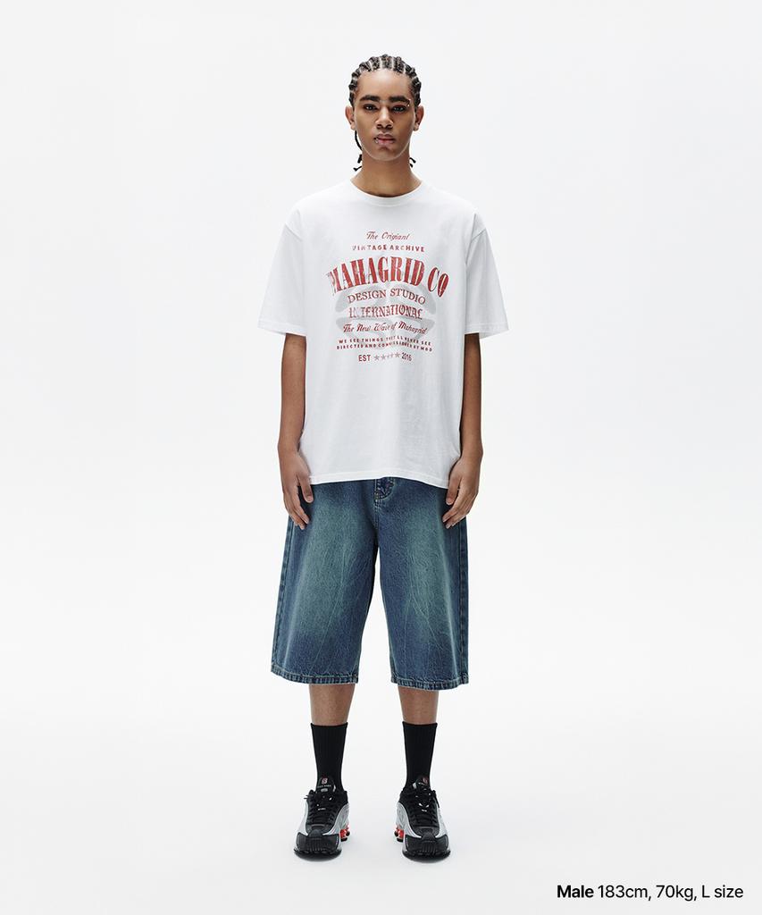 MAHAGRID Archive Logo Tee White(Mg2Fmmt513A)