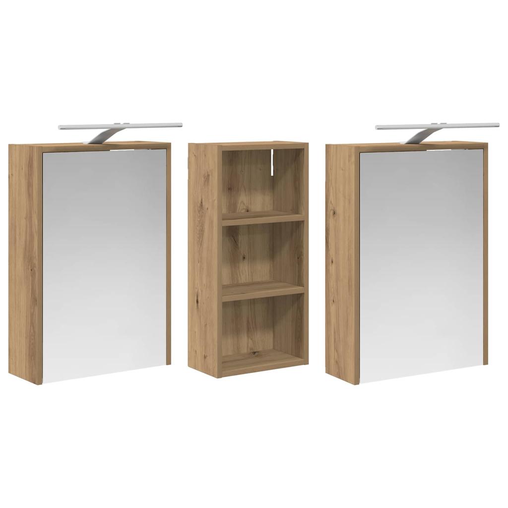 Bathroom Cabinet Set 3 pcs 116 x 16 x 62.5 cm engineered wood