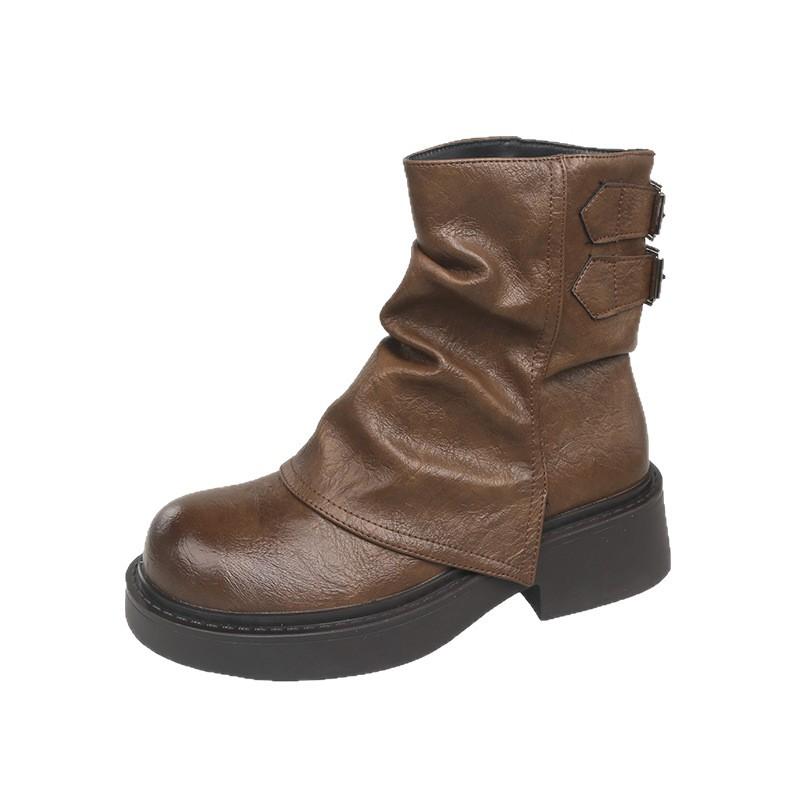 Britischer Stil kurze Stiefel 2025 Frühling und Herbst neu Koreanische Version ins Trenddesign Straße vielseitige Mode Push kurze Stiefel