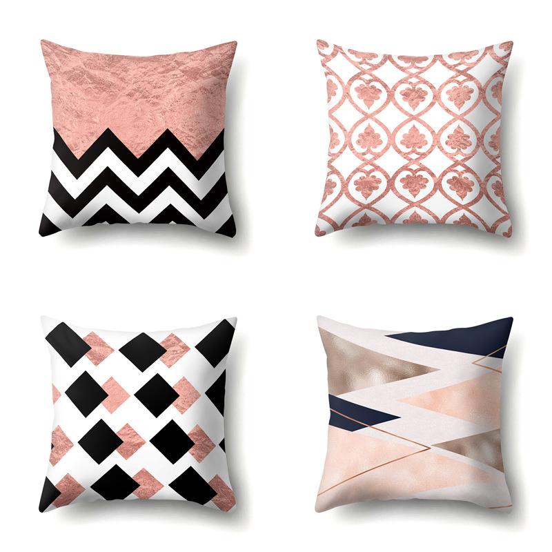 Polyester Pillow Case Automobile Decoration Home Printed Pillow Case Automobile Sofa Simple Waist Cushion Cover