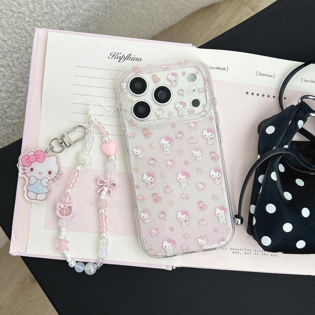 Korean Pink Heart Dessert Cat iPhone Case for 17/16 Pro Max/15/14