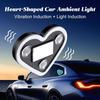 2Pcs Car LED Ambient Light-Solar-Powered Heart-Shaped LED Neon Light, Solar-Powered Heart-Shaped Atmosphere Light with 3 Modes,IP65 Waterproof