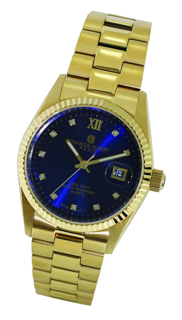Charles Hubert Men's Gold Watch, 3-Hand Date, 4039-G