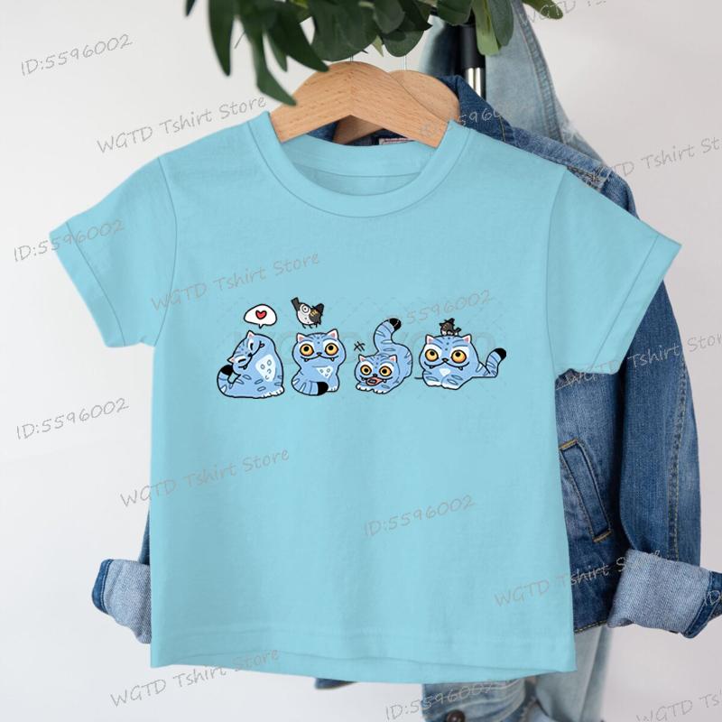 KPop Demon Hunters Tiger T-shirt Baby Girls Boys New Cartoon Cotton Tee Cute Tiger Print Crew Neck Cool Kids Tee Movie T-shirts
