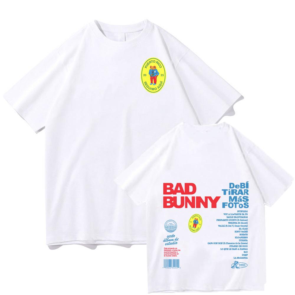 Bad Bunny Debi Tirar Más Fotos T-Shirt 2025 New Fashion Tee-shirt Bad Bunny Fans Gift Clothes  Women Men Loose Cotton Tshirt Top