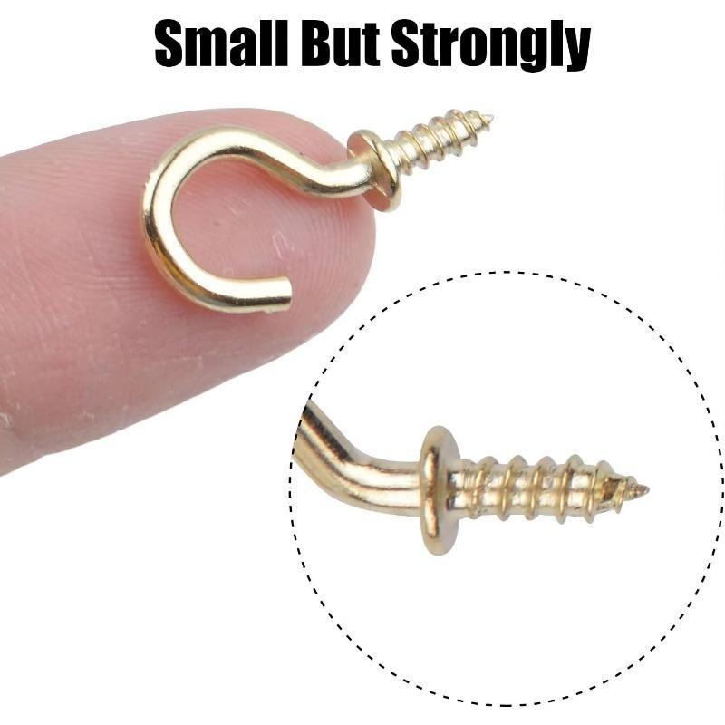 300/10Pcs Mini Screw Hook Multifunctional Wall MountIron Screw-in Hanging Plants Holder Ceiling Hooks Cabinet Keys Cup Hanger