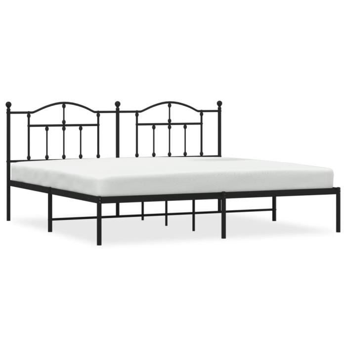 VidaXL Metal Bed Frame with Black Headboard 200x200 Cm 353446