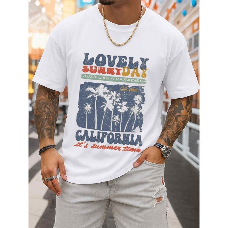 

European sizes Men S White California Summer Vibes T-Shirt, a Limited Edition Top Perfect for All Seasons. This Stylish Athletic Wear Is Durable 4XL білий