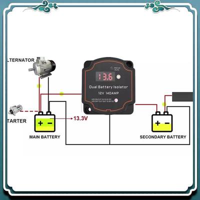 ABTU-Akıllı Çift Akü Ayırıcı 12V 140A Dijital Voltaj Hassasiyetli Röle VSR Bölünmüş Şarj Kampçılar Araba Karavan Deniz Aracı Kamyon İçin