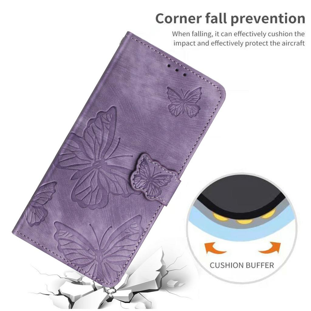 Pour iPhone 17 Pro Étui Design Papillon Portefeuille à Rabat Cuir Housse de Téléphone Toucher Peau