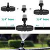 Adjustable Misting Grey Nozzle & Multi Type Connectors Locked Tee Anti Drip Coupling Garden Watering Irrigation Cooling Sprayer