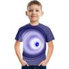 Summer Round Neck Visual Deception 3D Printed Top Fashionable Casual Short Sleeved Children's Boy T-shirts