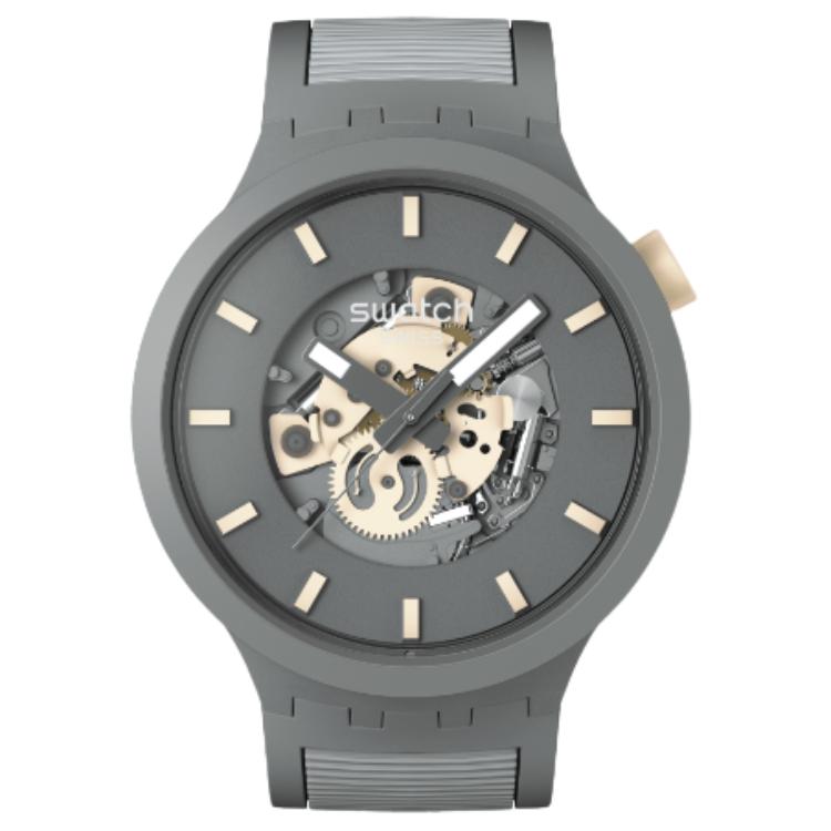 SWATCH Quartz Movement 30m Water Resistance Men s Watches Watch 47mm Skeleton Dial Bio Based Material Watch Case SB05M102 Skeleton Dial