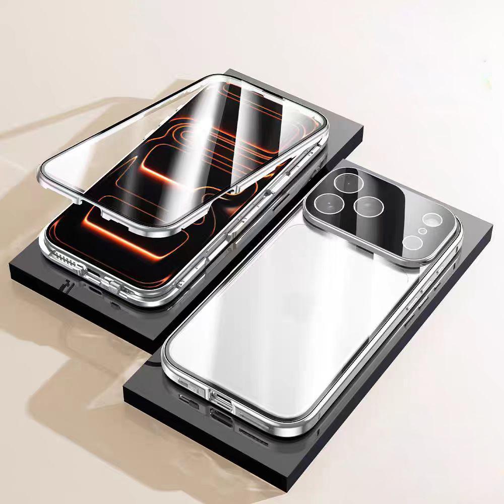 Für iPhone 17 Pro Max Schutzhülle aus gehärtetem Glas Für iPhone 17 Air 16 15 14 13 12 11 Pro Max 360° Doppelseitige magnetische Schutzhülle
