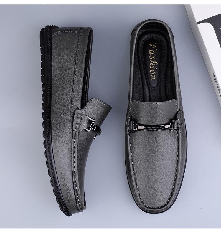 Men's Leather Slip-On Loafers - Casual Flat Driving Shoes In Large Sizes