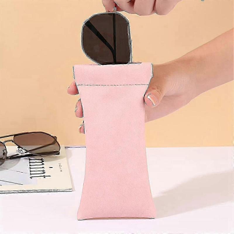 Soft 4-Pack Glasses Case,Universal Eyeglasses Holder for Men & Women,Fits Most Sunglasses & Reading Glasses with PU Leather Cover