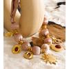 Yhpup Polyester Cloth Wrap Beads Flower Cross Sun Drop Charm Pendant Necklace Stainless Steel Handmade Statement Fashion Jewelry