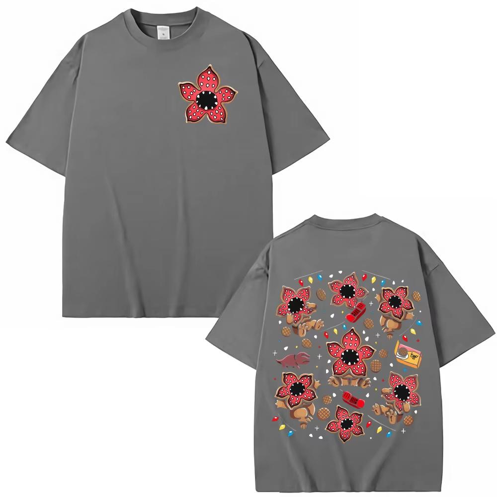 Unisex cartoon carnivorous plant print Tshirt casual street style fashion Tshirt