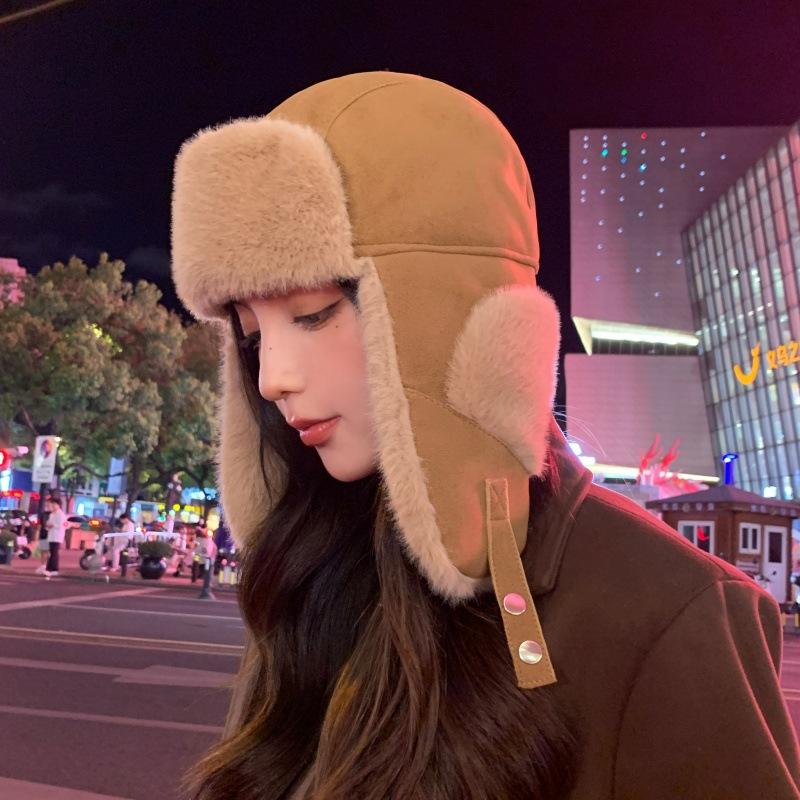 

Мужские зимние теплые утолщенные шапки-ушанки из кожи и плюша, женские водонепроницаемые и ветрозащитные велосипедные шапки one size fits all коричневый