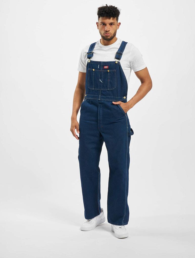 Dickies DB100 Duck 32W x Rinsed Indigo Blue Overalls, 30L,