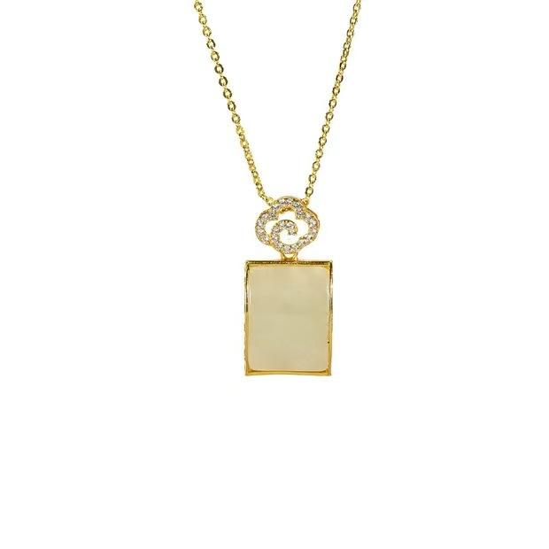 Square Safety Buckle Necklace Design Retro Ethnic Style Qixi Festival Send Friends Network