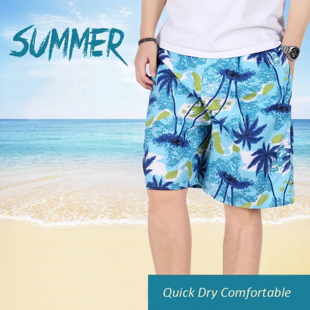 Men Swimming Shorts Trunks Summer Print Surf Shorts New Quick Dry Beach Shorts