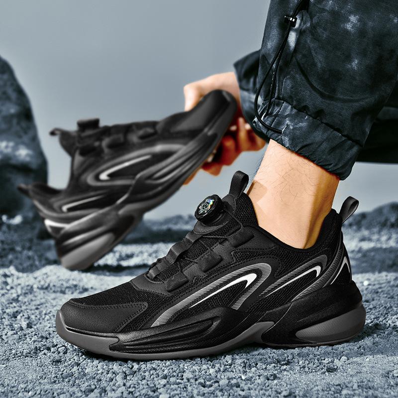 Summer New Shoes Breathable Deodorant Mesh Shoes Rotating Button Sports Shoes Non-slip and Wear-resistant Youth Running Shoes