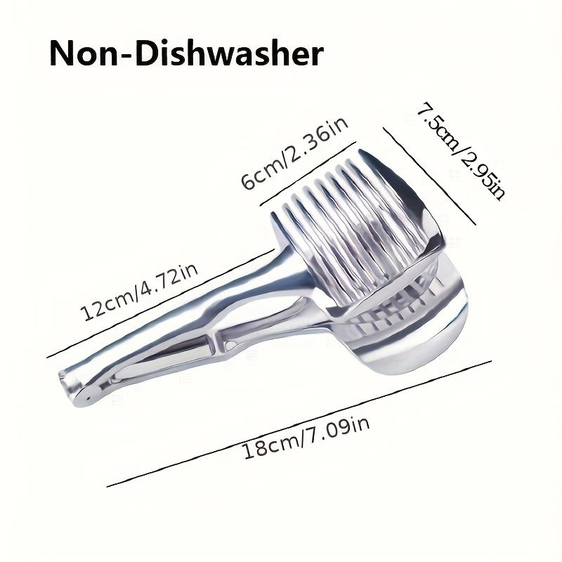 

Alloy Lemon Slicer & Tomato Divider. Multi-functional Kitchen Tool for Fruits, Eggs, Spinach. Easy Manual Clamp. серебряный