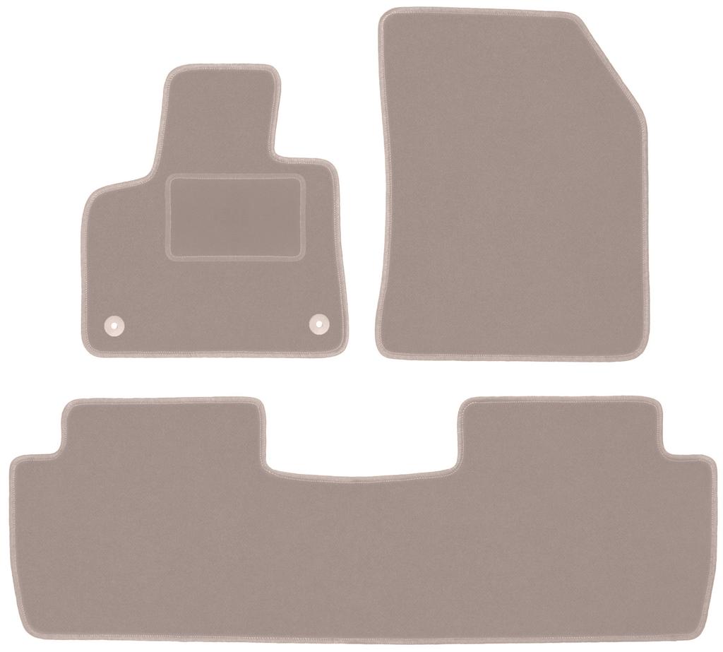 Beige velour floor mats for: Peugeot 4008 II crossover (2016-)