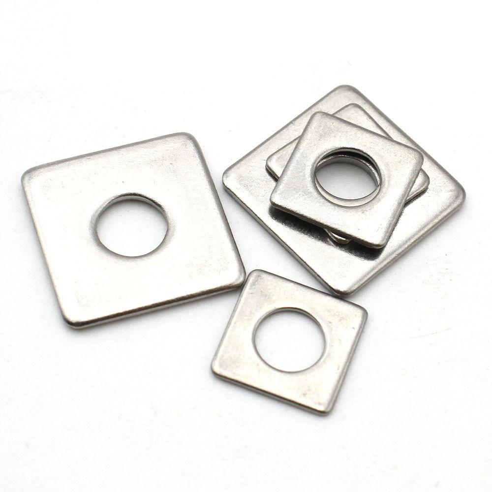 10Pcs 304 Stainless Steel Square Plate Washer M3-M20 Square Gasket  for Structural Fastening