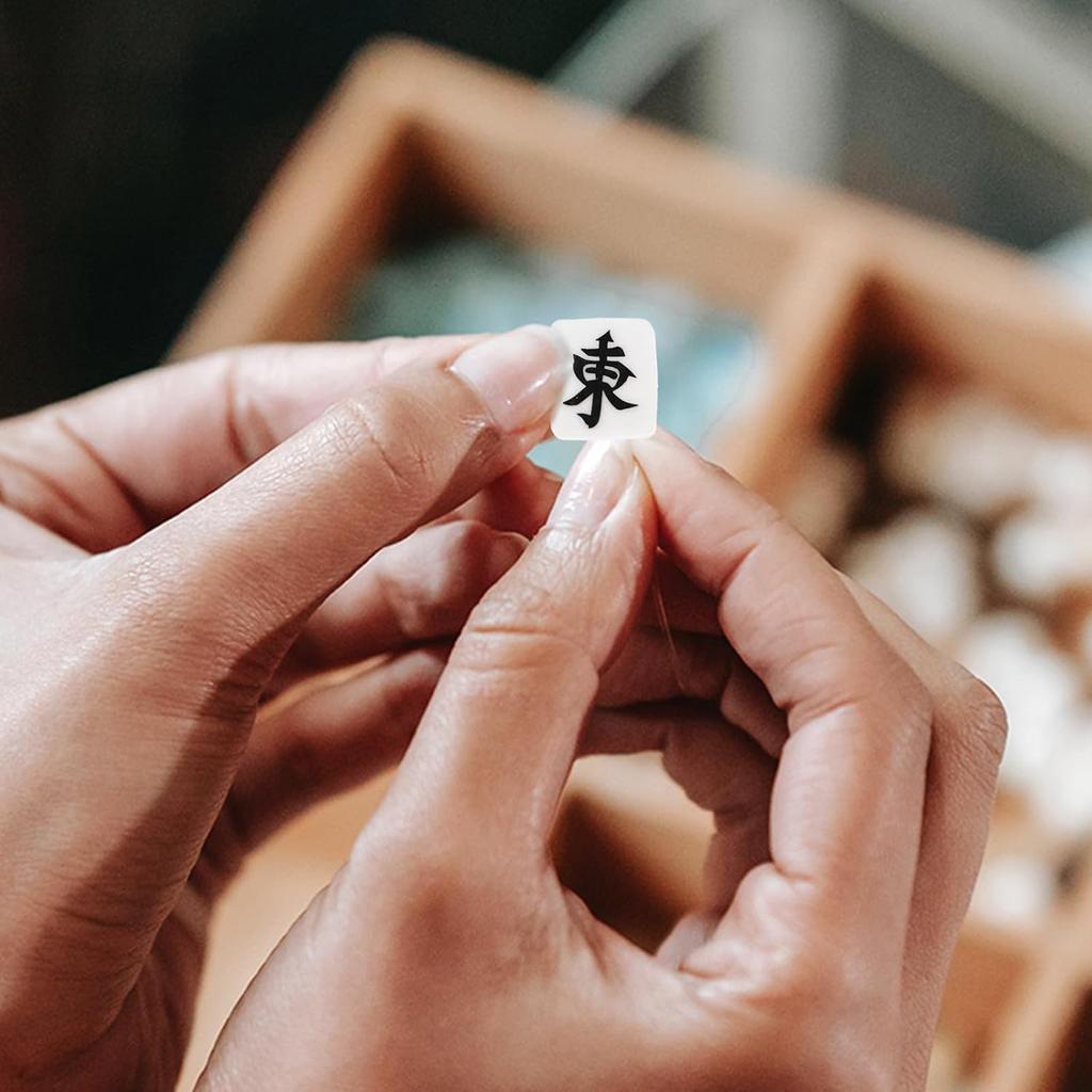 100pcs Mahjong Tile Beads, Polymer Clay Beads with Holes, Loose Chinese Character Spacer Charms for DIY Jewelry Making Bracelets Necklace Earring