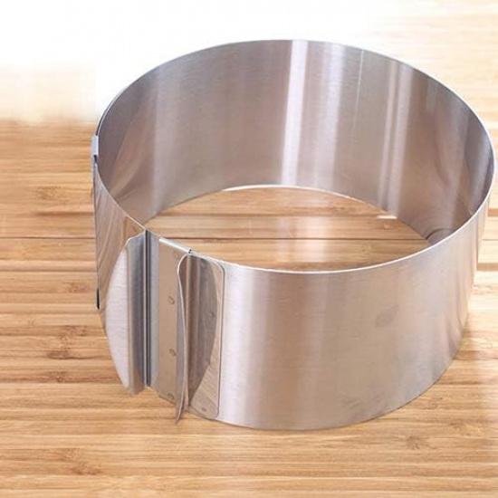 Cake Pan Mold, 6-12 Inches Adjustable Stainless Steel Round Mousse Ring Bake Tool Cake Size Mold