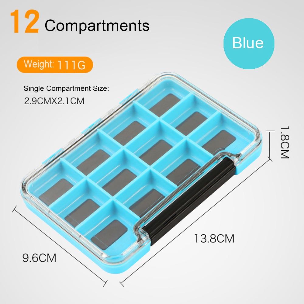 Plastic Magnetic Fishing Tackle Box 4/8/12 Compartments Portable Fishing Lure Bait Box Fishing Accessories
