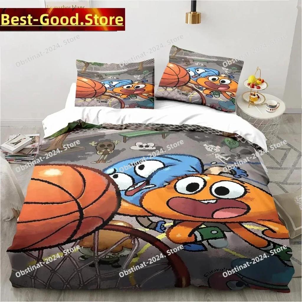 Cartoon The Amazing World Bedding Set Printed single Comforter Quilt Bed Cover Duvet Cover Pillow Case 3 Pieces Kids Adult Size