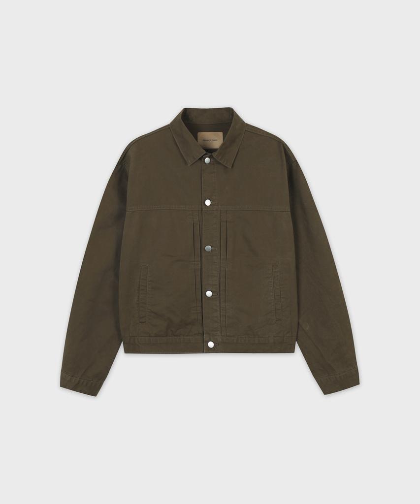 PROJECT3 Compact Twill Trucker Jacket [Brown]_Tj0710