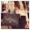 Coach Dempsey 29 Solid Color Pebble Simple Leather Tote Bag Tote Shopping Bag Handbag Shoulder Crossbody Bag Large Women's Black