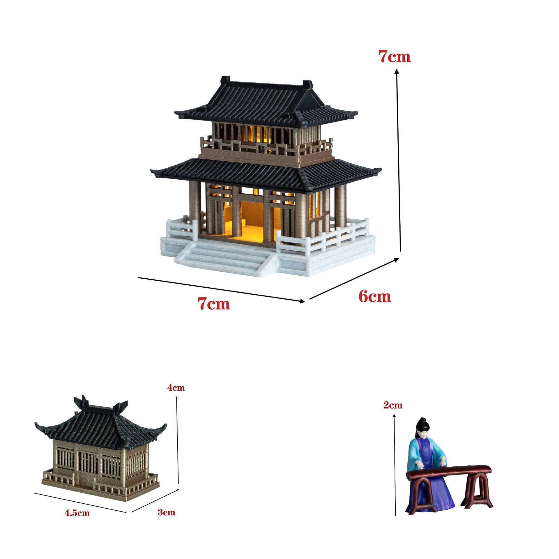 Miniature Chinese Courtyard Rockery Aquarium Ornaments