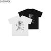 Zazomde Fashion Tshirt Aesthetic Kung Fu Cat Pattern Letter Slogan Shirts Oversized Hip Hop Street Casual Couple Tees 2026