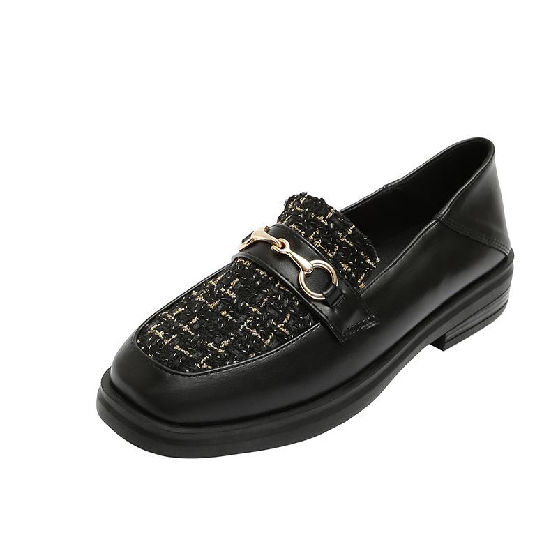 British Style Small Leather Shoes Women's Skirt 2025 Platform Versatile Loafers Autumn and Winter Velvet Single Shoes Large Size 41-43