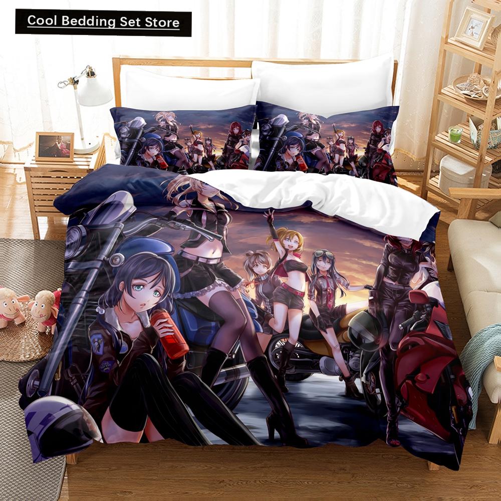 3D Anime Love Live College Idol Festival Bedding Sets Duvet Cover Set With Pillowcase Twin Full Queen King Bedclothes Bed Linen