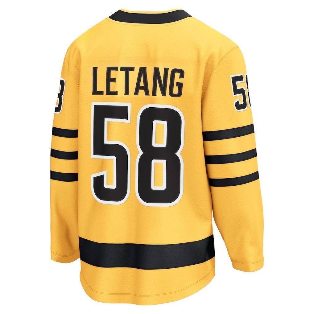 Maglia da Hockey #58 - Design a Strisce Giallo/Nero Abbigliamento a Maniche Lunghe per Tifosi e Collezionisti Stampa 3D Maglietta con Scollo a V