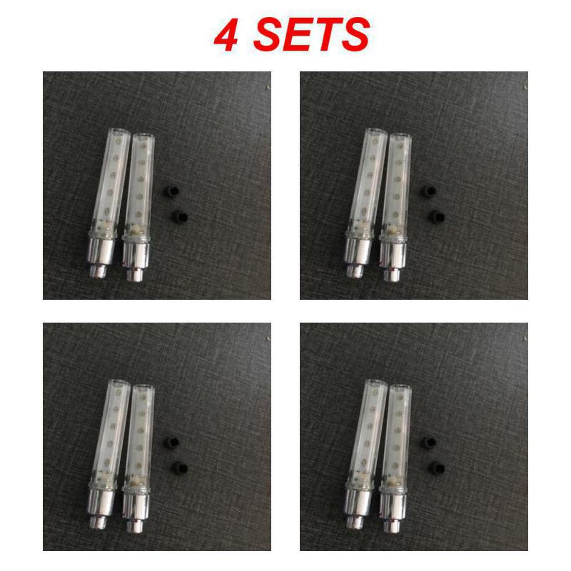 2/3/4SETS Light Bike Valve's Caps Lights Tyre Valve Caps Wheel Spokes LED Light Cycling Warning Lamp Accessories